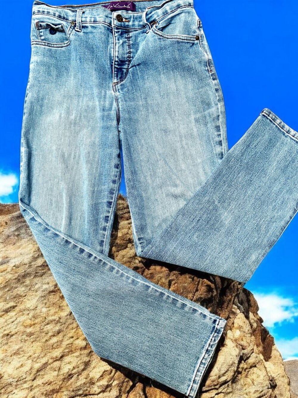 Gloria Vanderbilt Blue Denim Jeans SONORA SHORT Womens 10